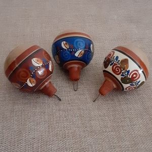 Set of 3 hand crafted ornaments